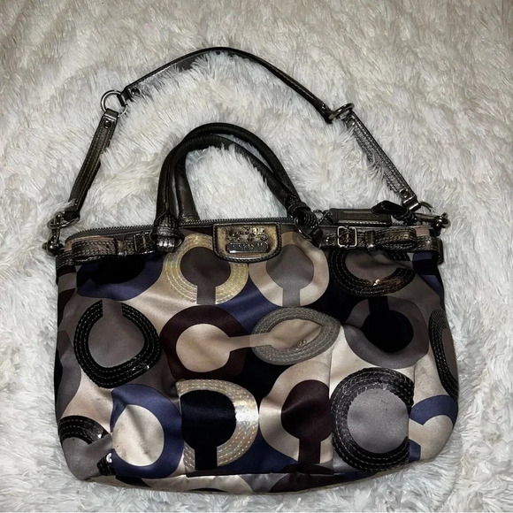 Y2K Coach Multicolor Signature Sequins Satin Madison Op Art 90’s / 2000’s Bag - Picture 1 of 6
